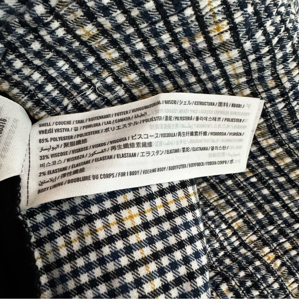 Abercrombie & Fitch Navy Yellow Checkered Plaid Sleeveless Jumpsuit w/ Tie Waist - Picture 12 of 12